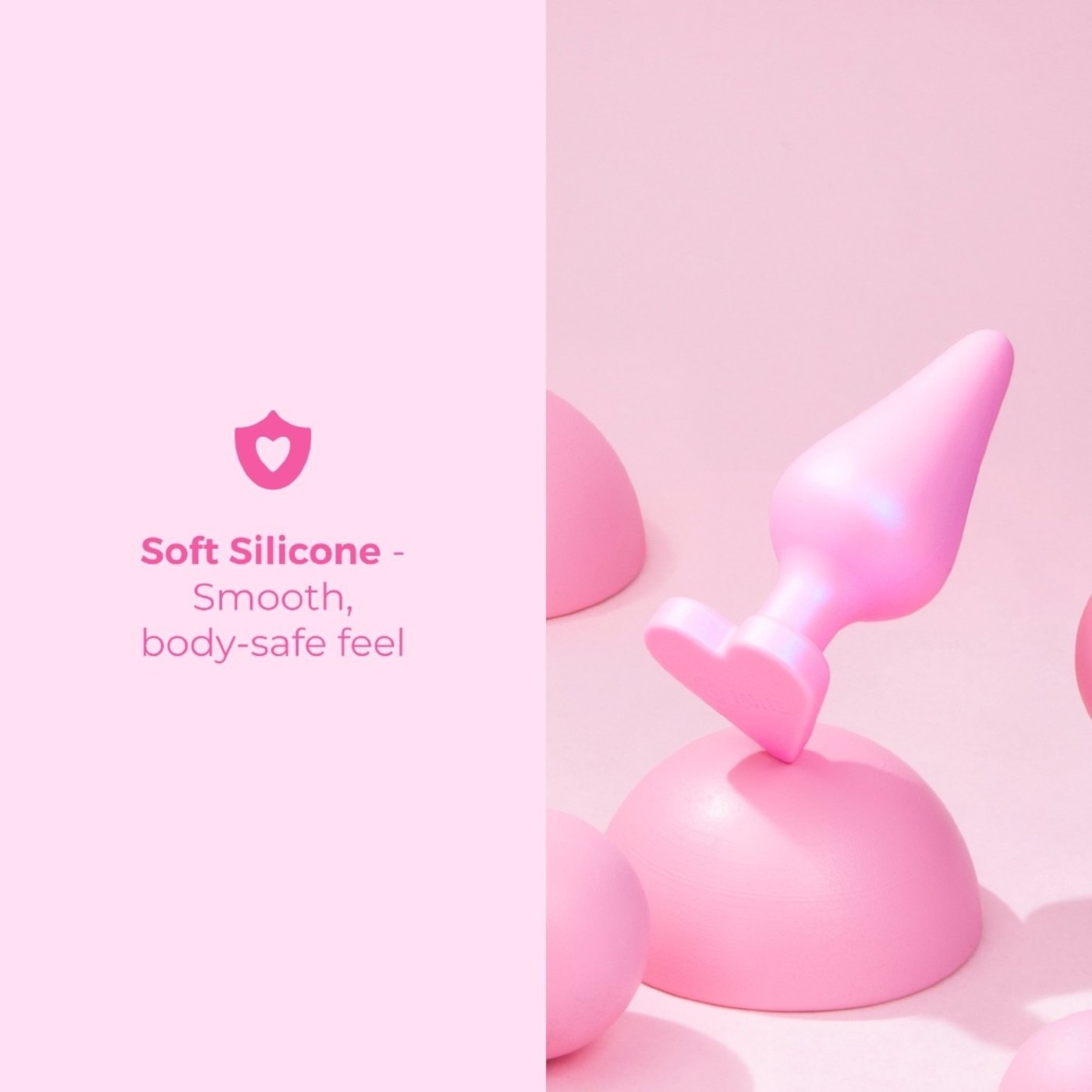 b-Vibe Butties b-Mine Silicone Heart Base Butt Plug