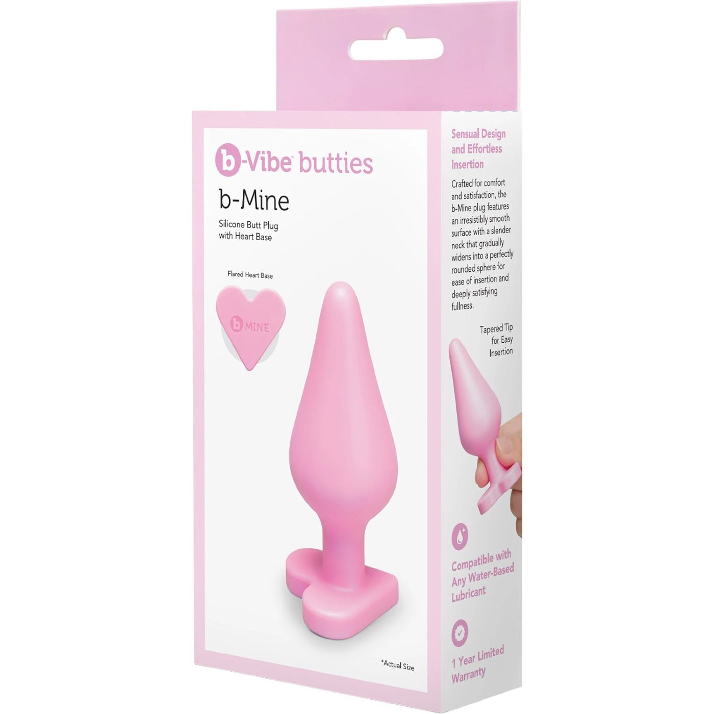 b-Vibe Butties b-Mine Silicone Heart Base Butt Plug
