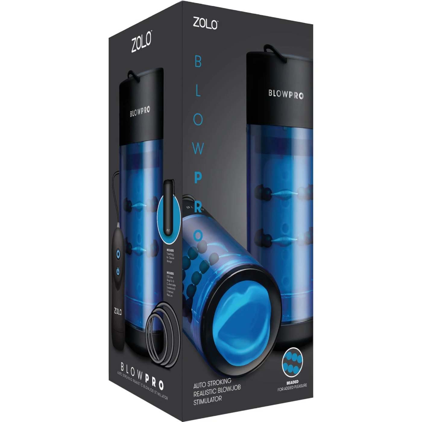 Zolo Blowpro Oral Sex Masturbator Black/Blue