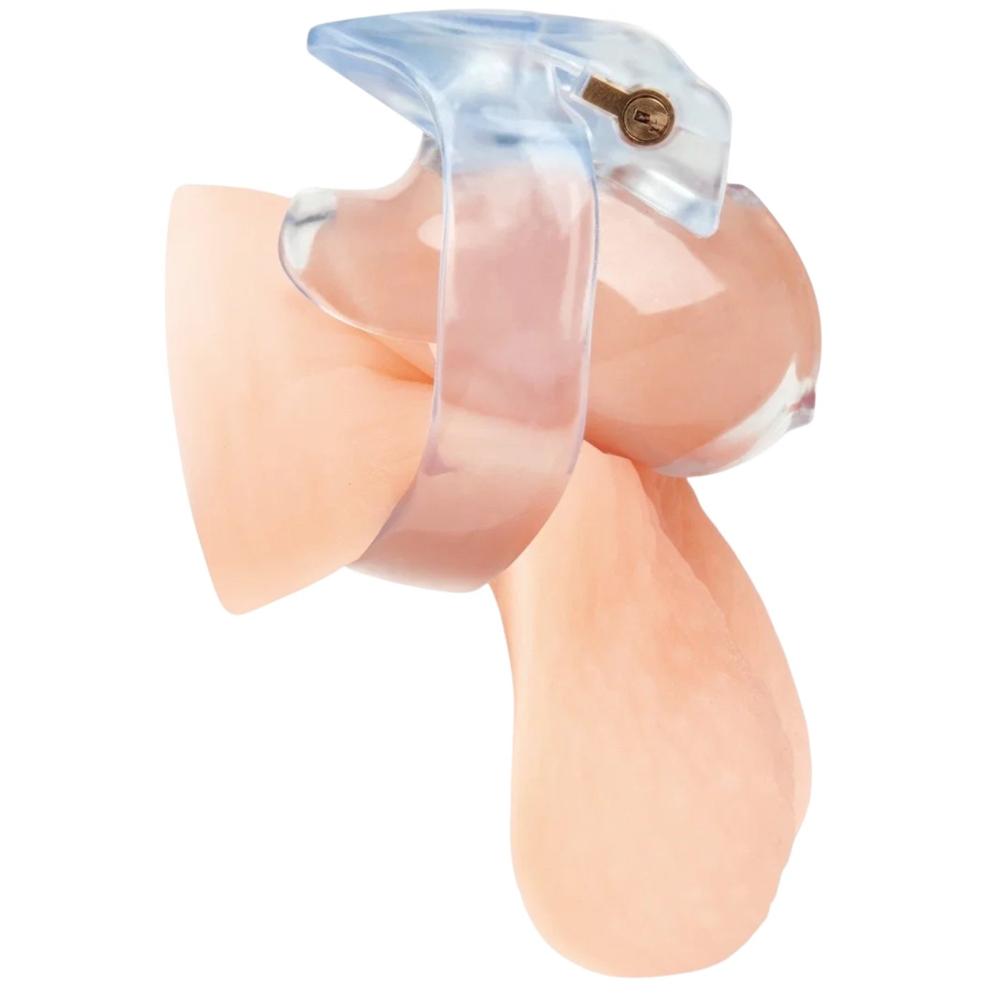 Blue Line Small Dick Acrylic Mini Chastity Cage