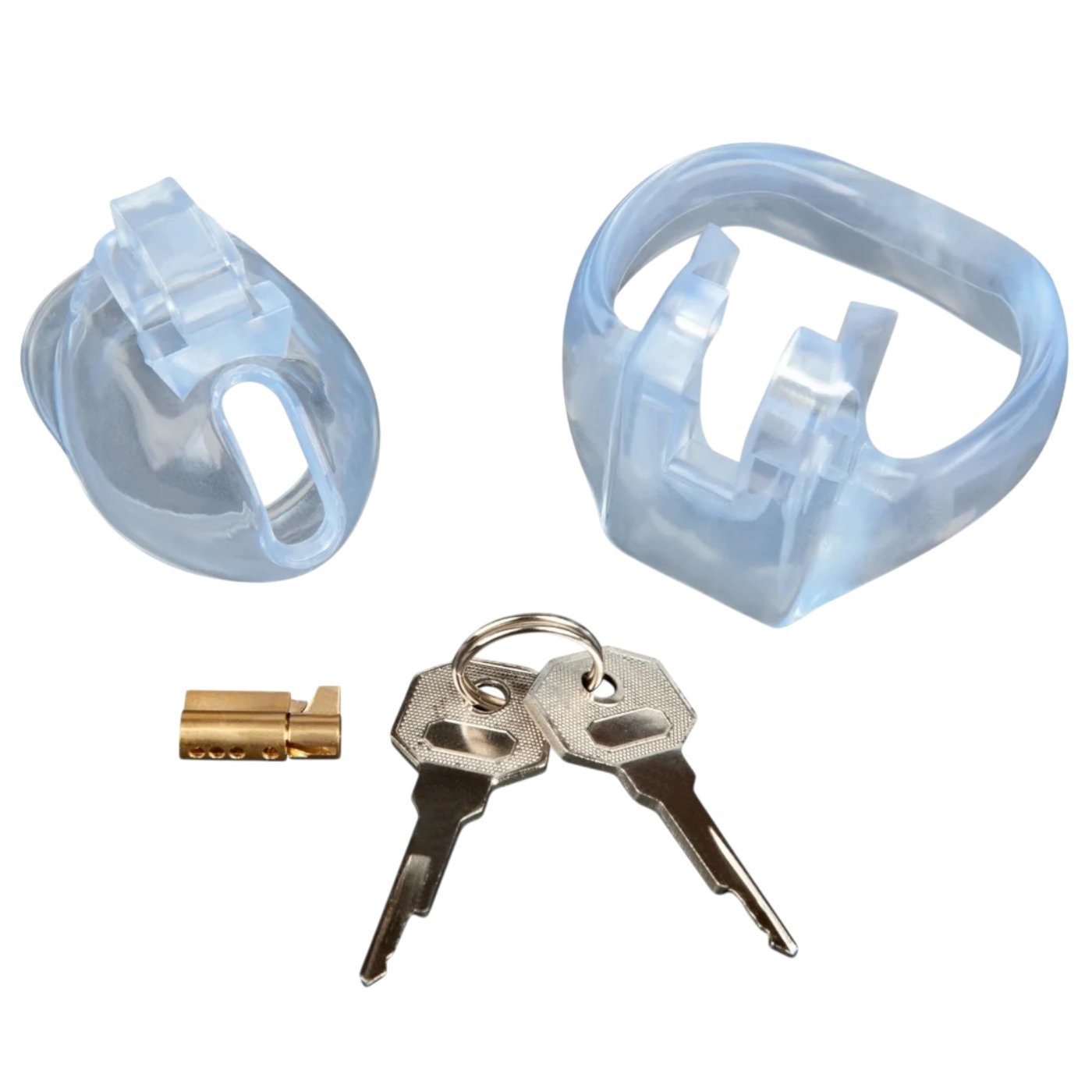 Blue Line Small Dick Acrylic Mini Chastity Cage