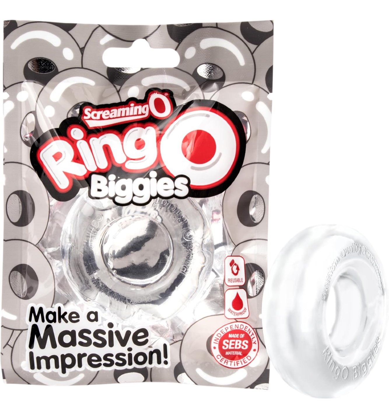 Screaming O RingO Biggies Cock Ring Clear