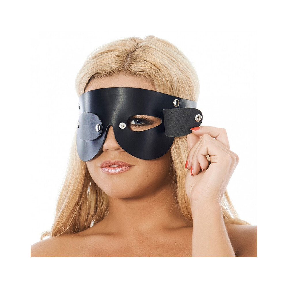 Rimba Leather Blindfold With Detachable Blinkers