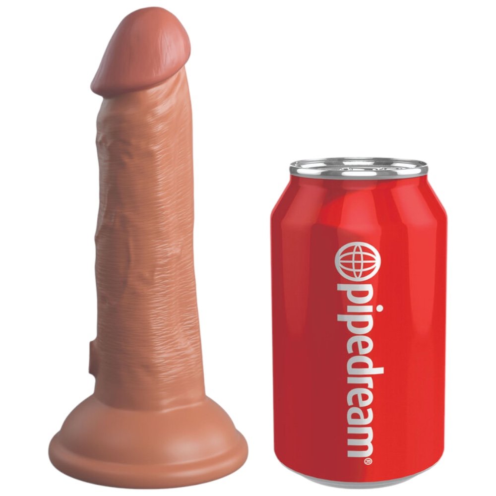 King Cock Elite Dual Density Vibrating Cock Tan 6 Inch 
