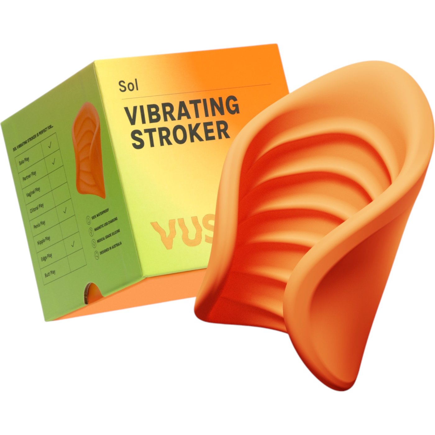 Vush Sol Rechargeable Couples Vibrating Penis Stroker