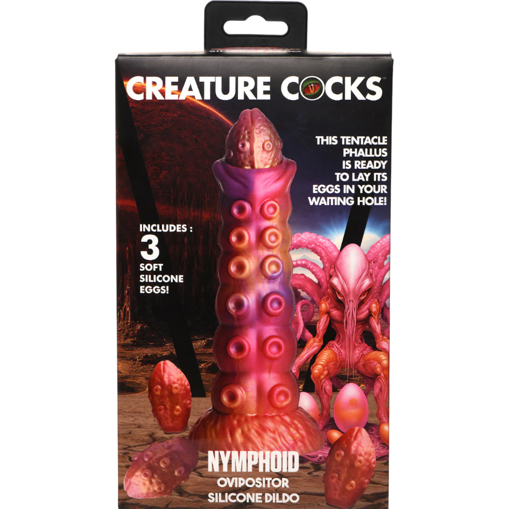Creature Cocks Nymphoid Silicone Ovipositor Dildo with Eggs 6.5 Inch