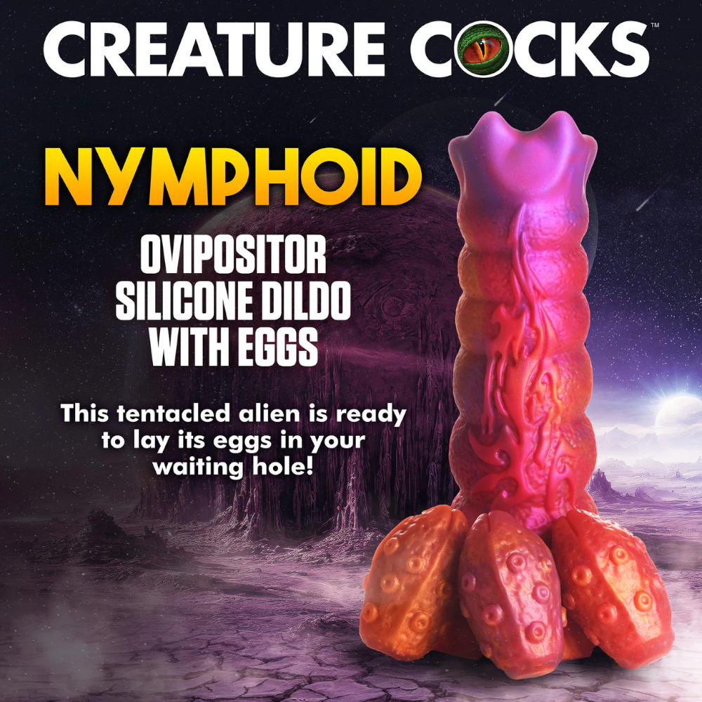 Creature Cocks Nymphoid Silicone Ovipositor Dildo with Eggs 6.5 Inch