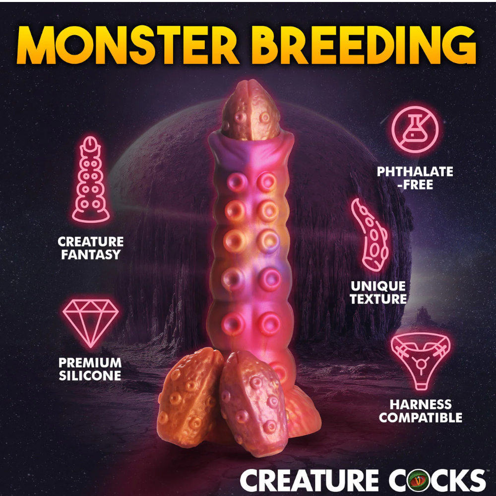 Creature Cocks Nymphoid Silicone Ovipositor Dildo with Eggs 6.5 Inch