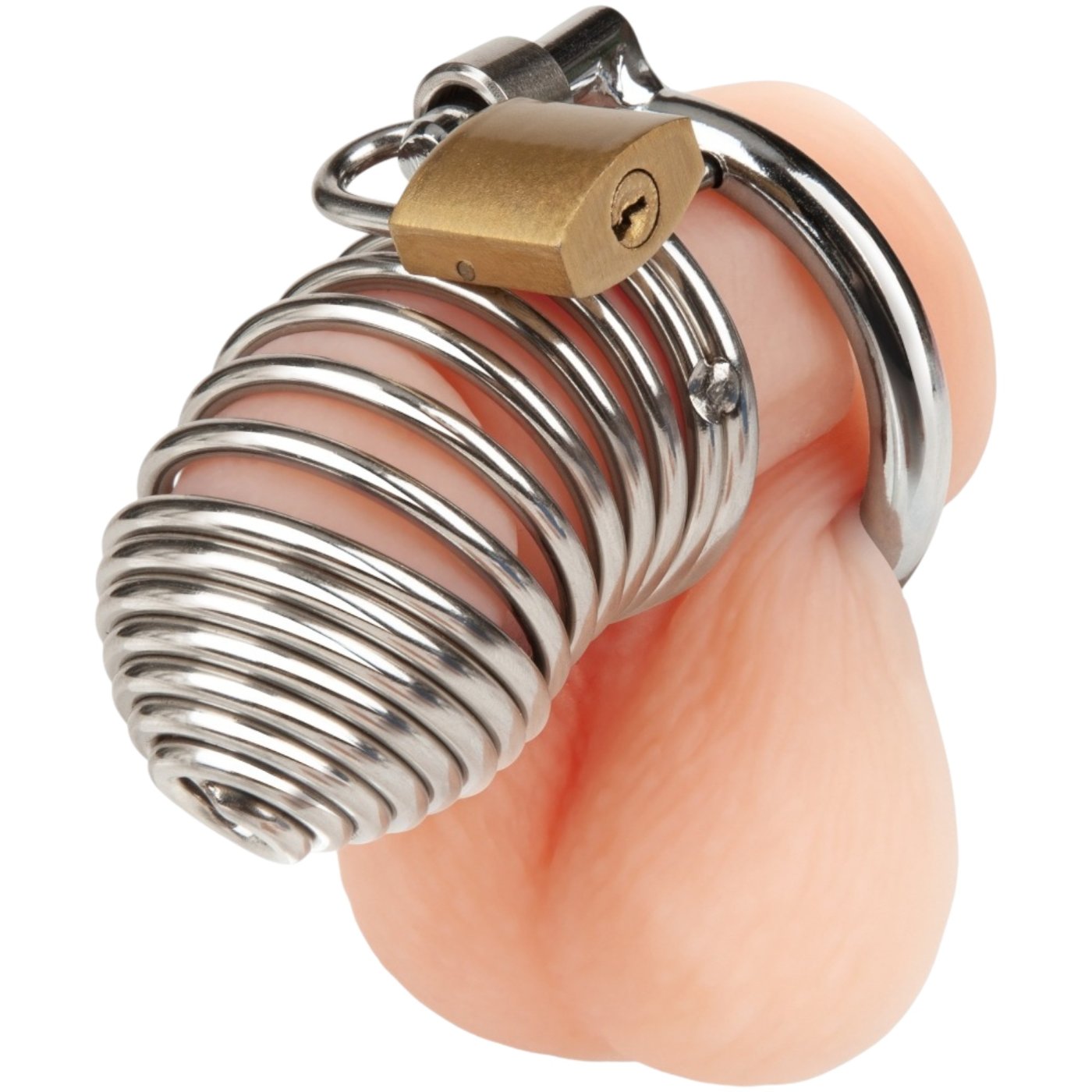 Blue Line Prisoner Spring Metal Chastity Cage