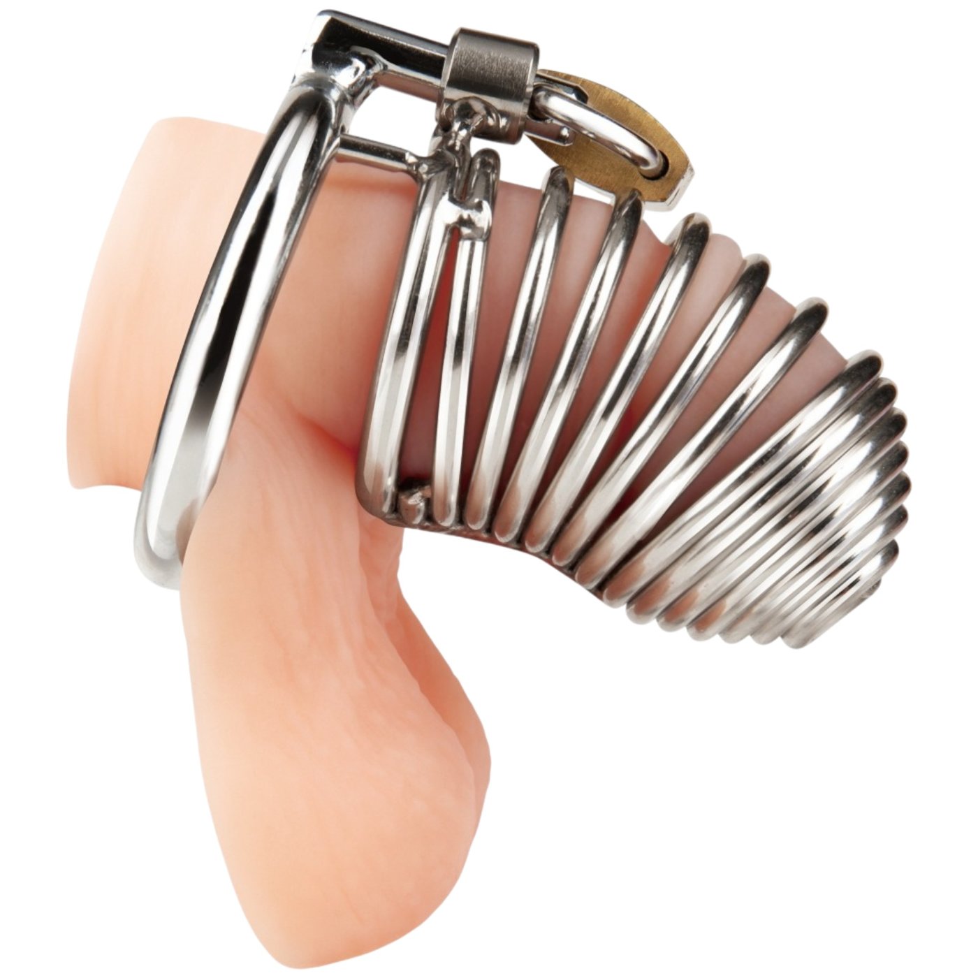 Blue Line Prisoner Spring Metal Chastity Cage