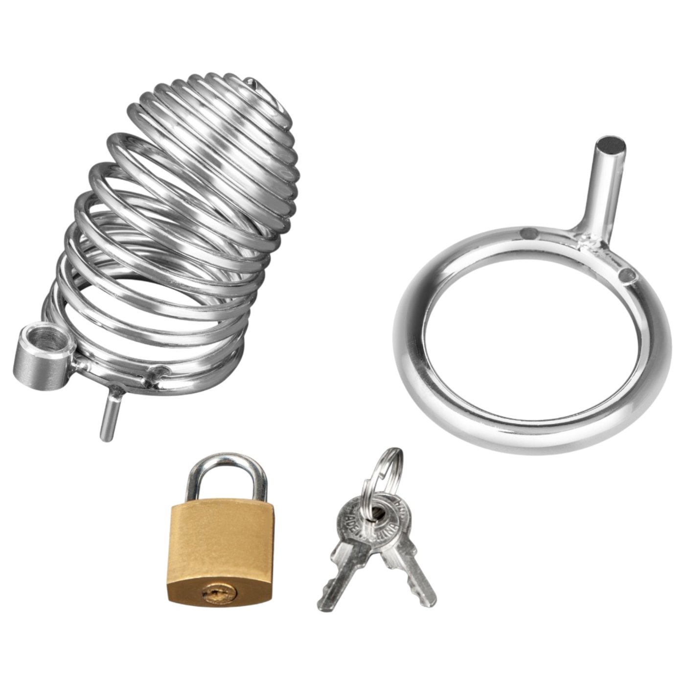 Blue Line Prisoner Spring Metal Chastity Cage