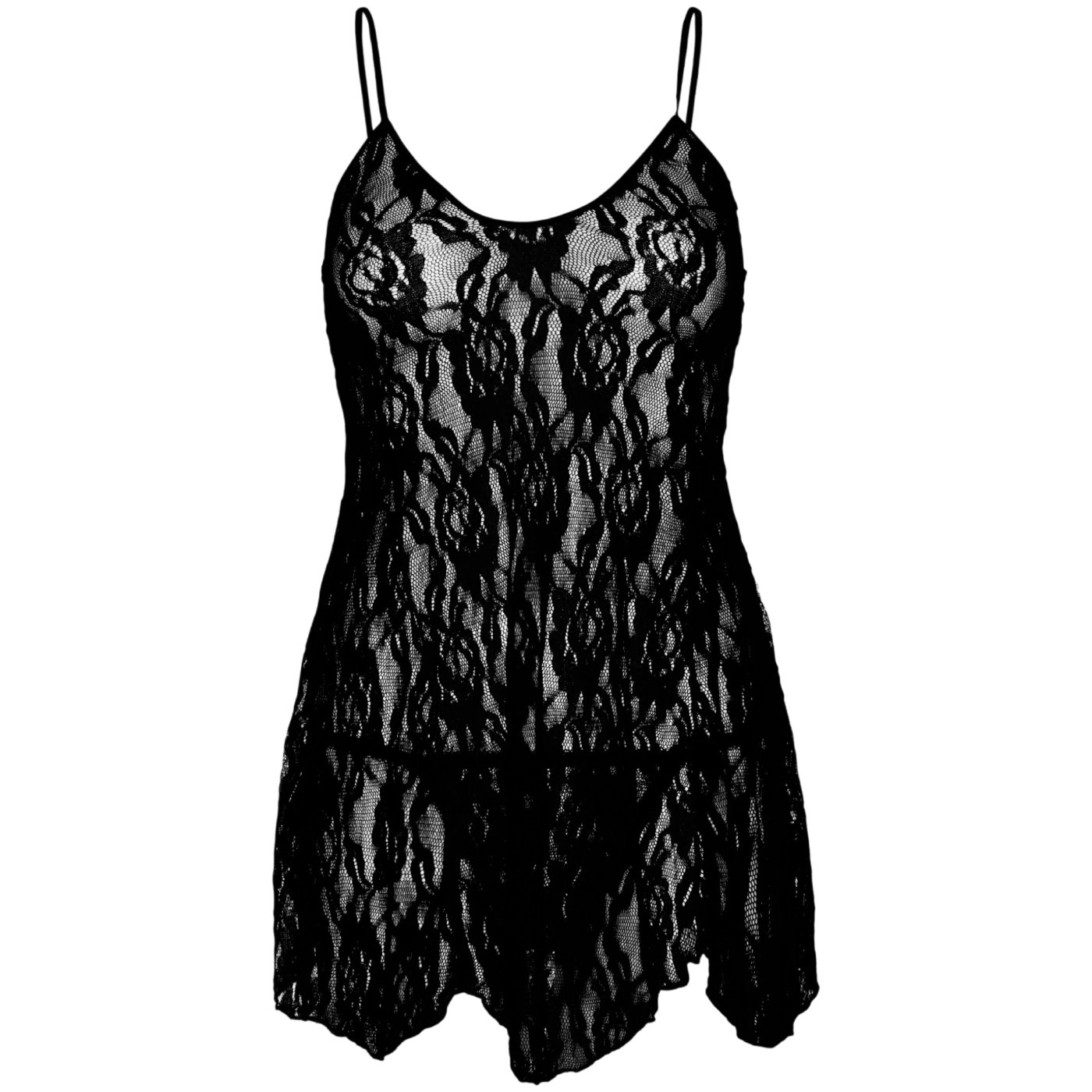 Leg Avenue Rose Lace Flair Chemise Black
