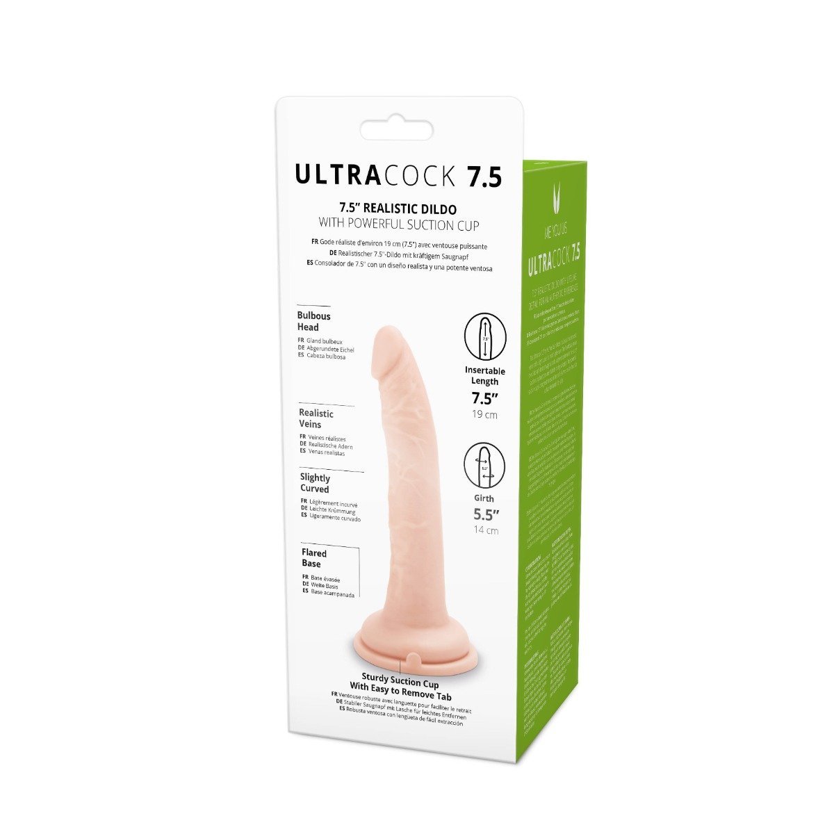 Me You Us Ultra Cock Realistic Suction Cup Dildo Light 7.5 Inch