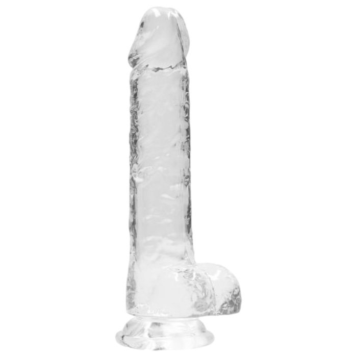 RealRock Crystal Clear Realistic Dildo with Balls 8 Inch