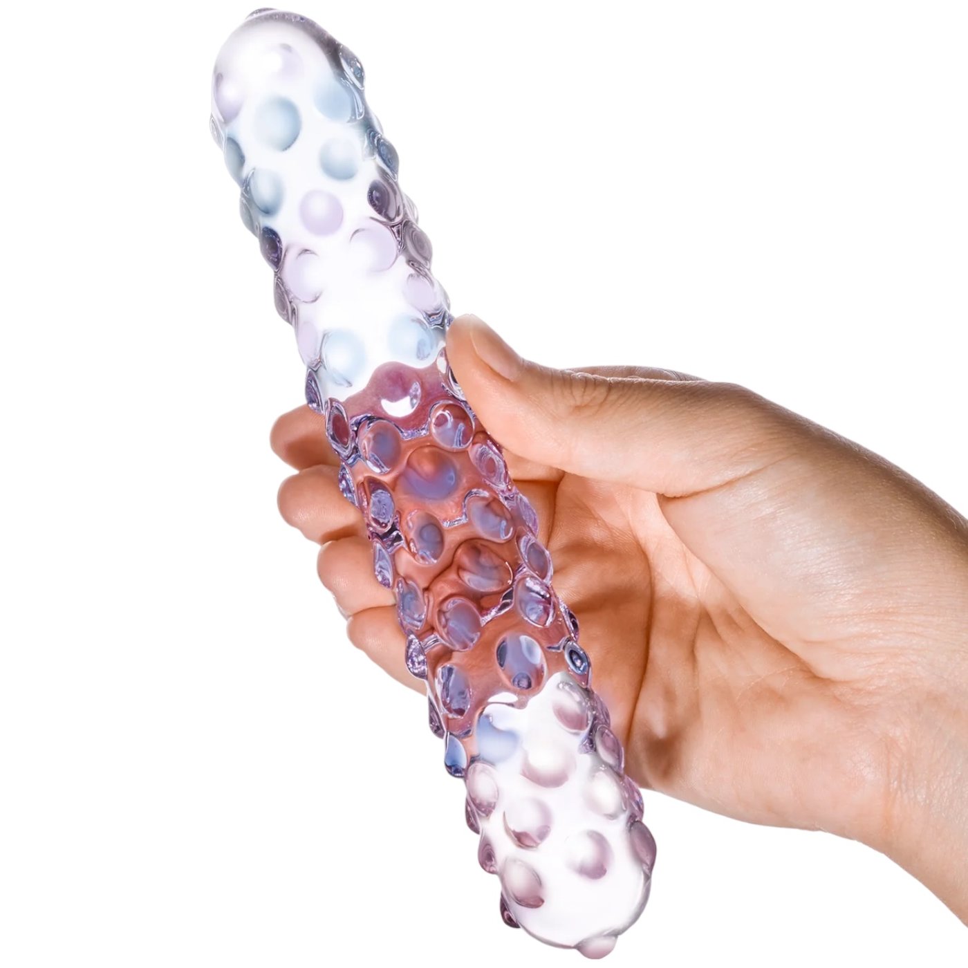 Glas Purple Rose Nubby Glass Dildo 7 Inch