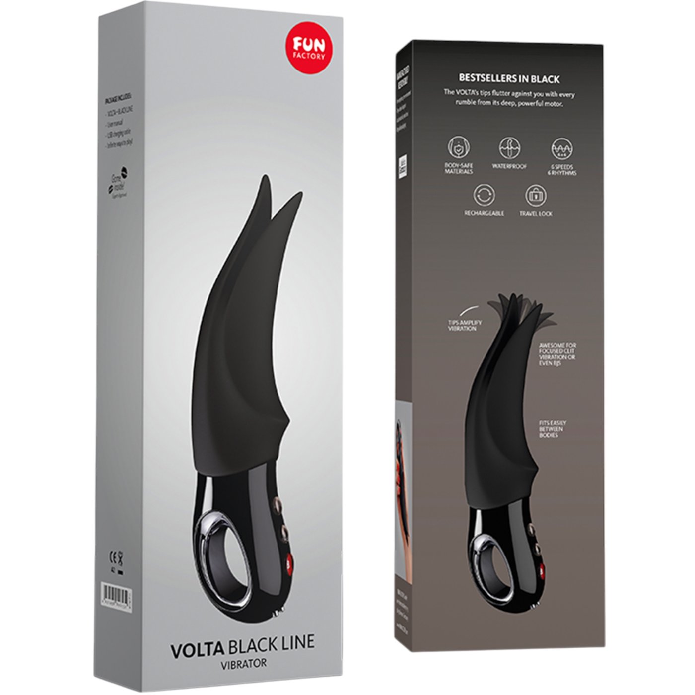 Fun Factory Volta Rechargeable Clitoral Vibrator Black