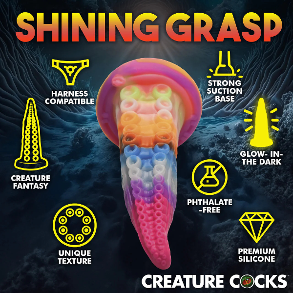 Creature Cocks Luminoctopus Glow in the Dark Tentacle Silicone Dildo 7 Inch