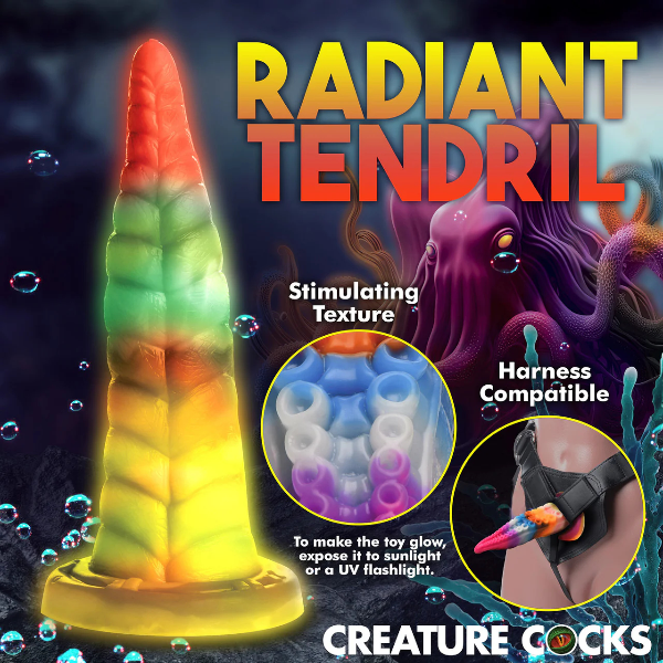 Creature Cocks Luminoctopus Glow in the Dark Tentacle Silicone Dildo 7 Inch