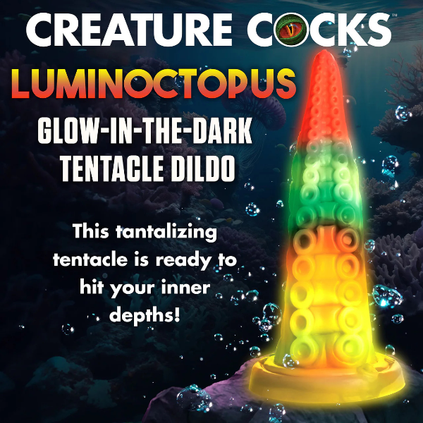 Creature Cocks Luminoctopus Glow in the Dark Tentacle Silicone Dildo 7 Inch