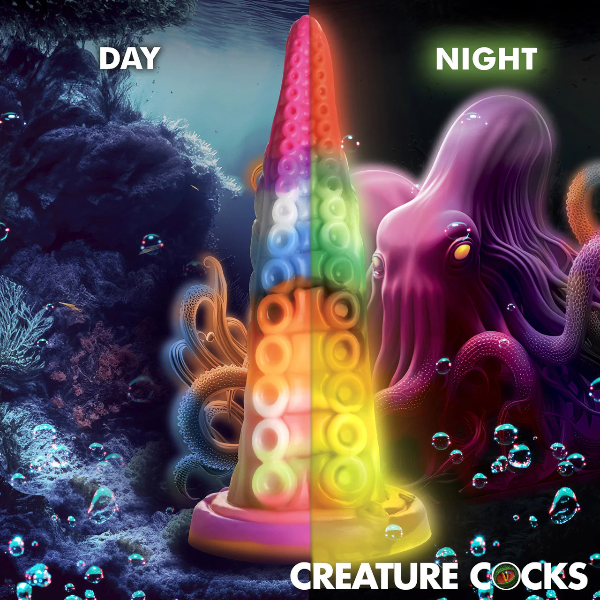 Creature Cocks Luminoctopus Glow in the Dark Tentacle Silicone Dildo 7 Inch