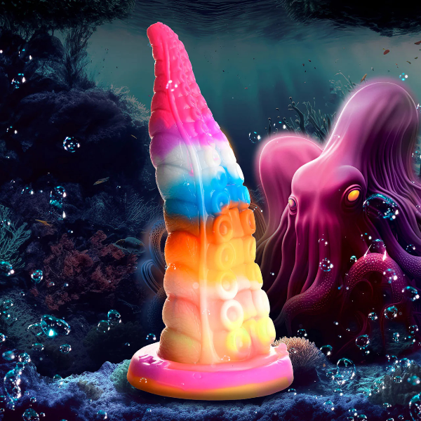 Creature Cocks Luminoctopus Glow in the Dark Tentacle Silicone Dildo 7 Inch