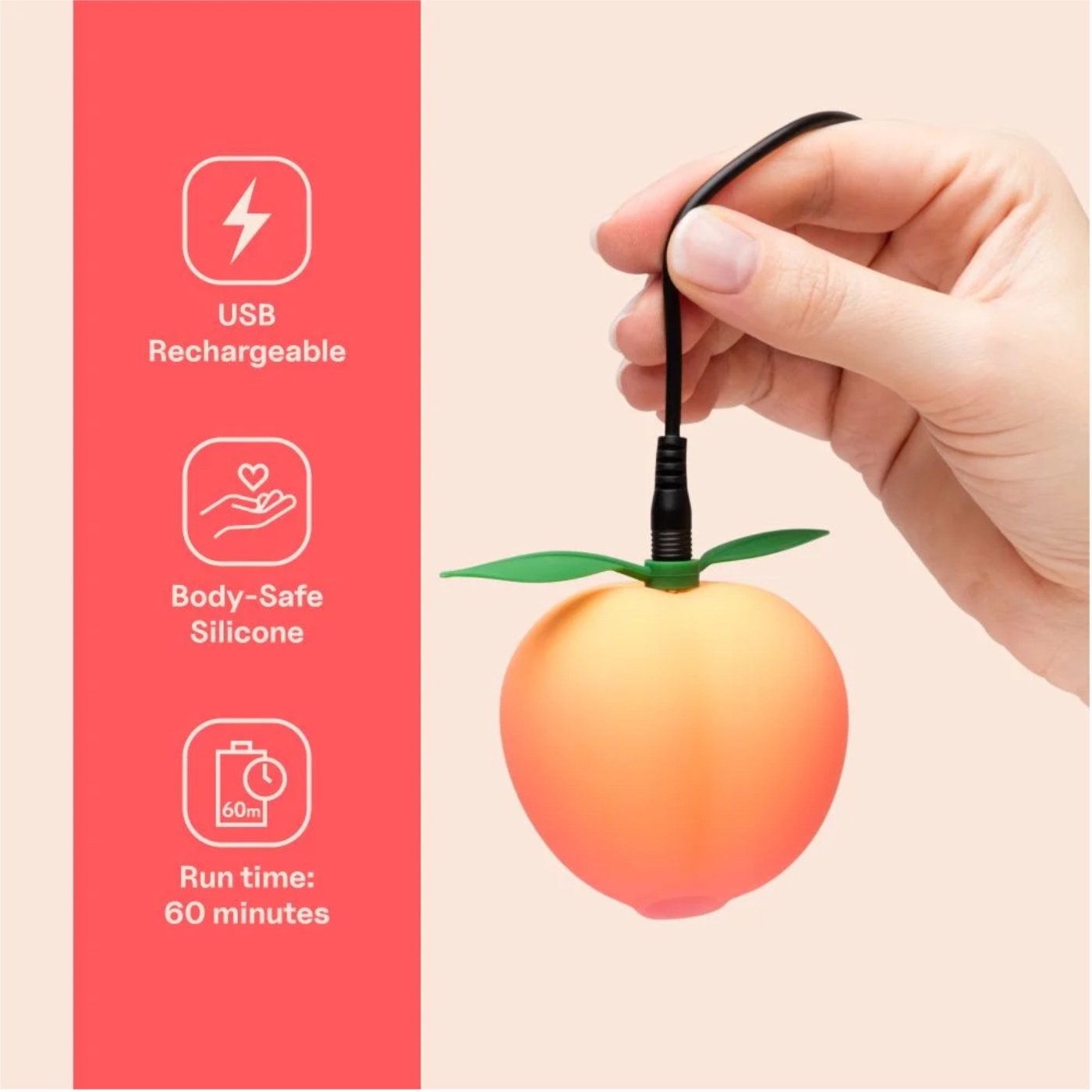 ROMP Pink Peach Rechargeable Pleasure Air Clitoral Stimulator