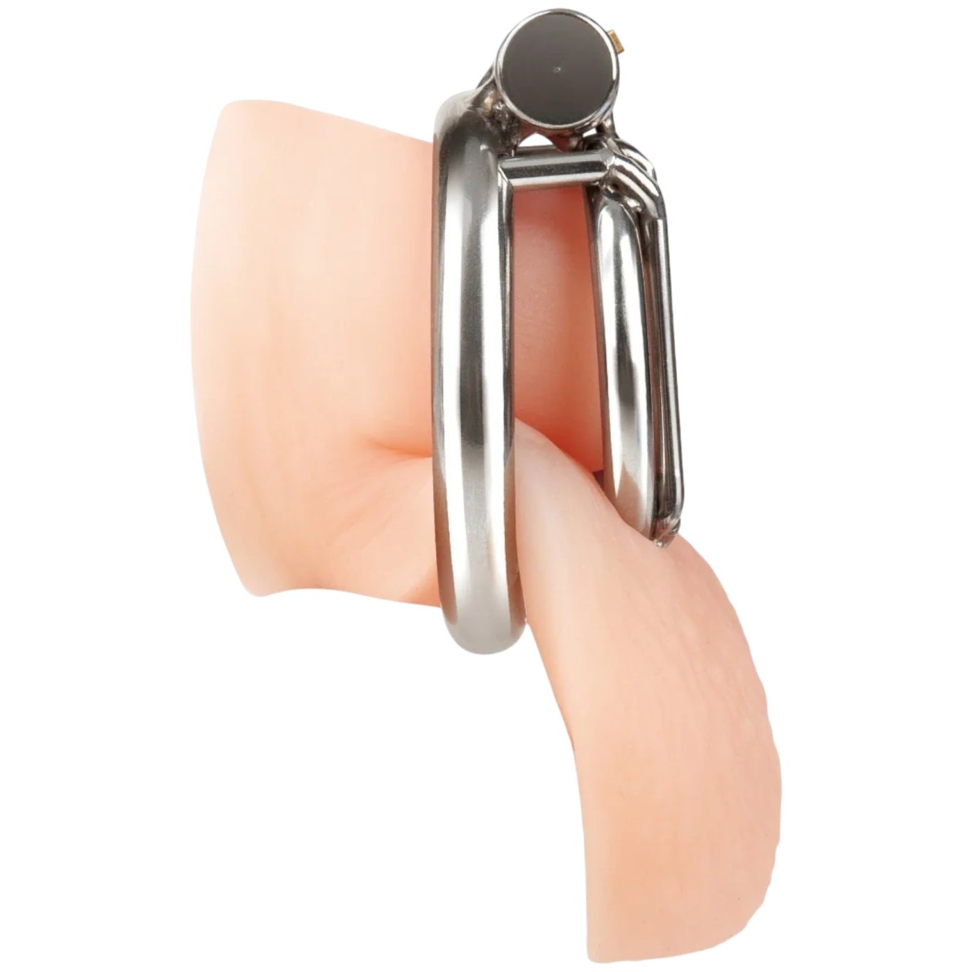 Blue Line Jail Time Inverted Micro Stainless Steel Chastity Cage
