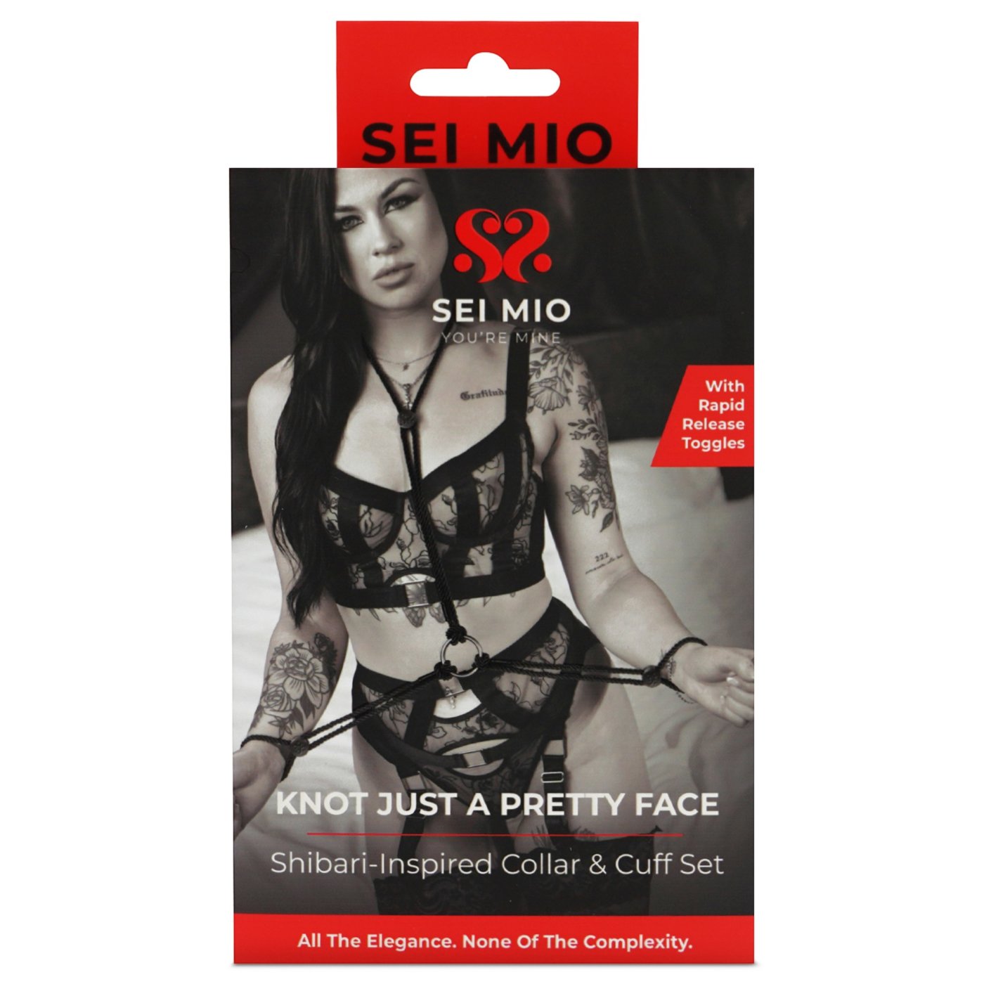 Sei Mio Knot Just a Pretty Face Rope Collar and Handcuffs