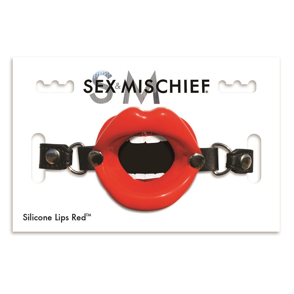 S&M Silicone Lips Open Mouth Gag Red
