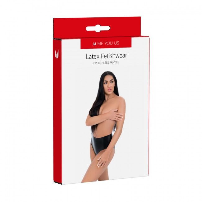 Me You Us Latex Wet Look Crotchless Panties