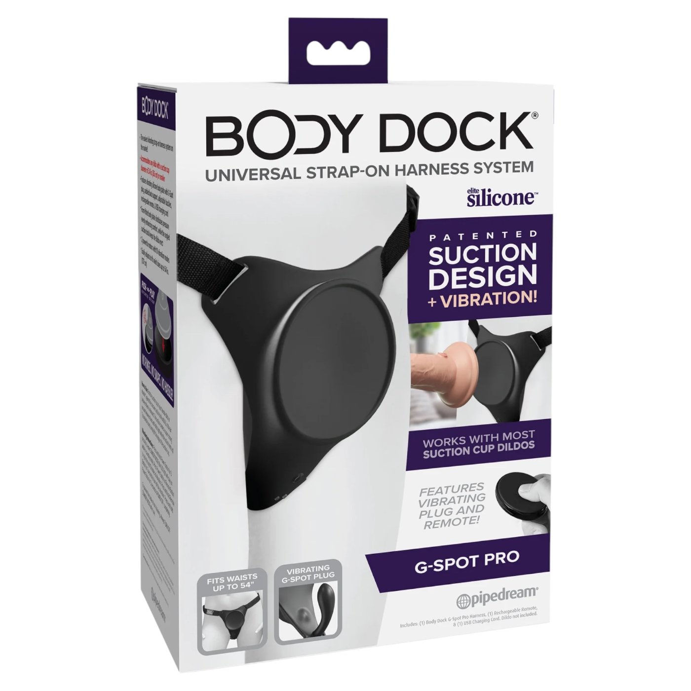 Body Dock G-Spot Pro Strap-On Harness With Vibrating Plug & Remote