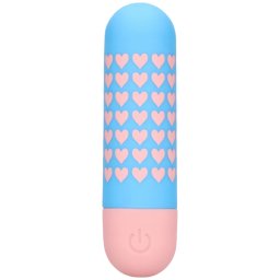 S-Line Heart To Get Rechargeable Bullet Vibrator Blue & Pink