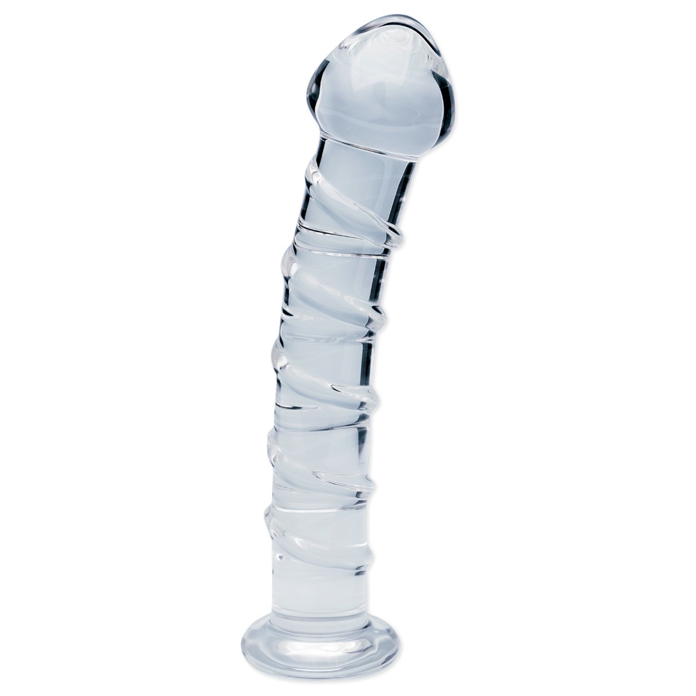 Clarity Seraphic Spiral Ribbed Glass Dildo 6.8 Inch