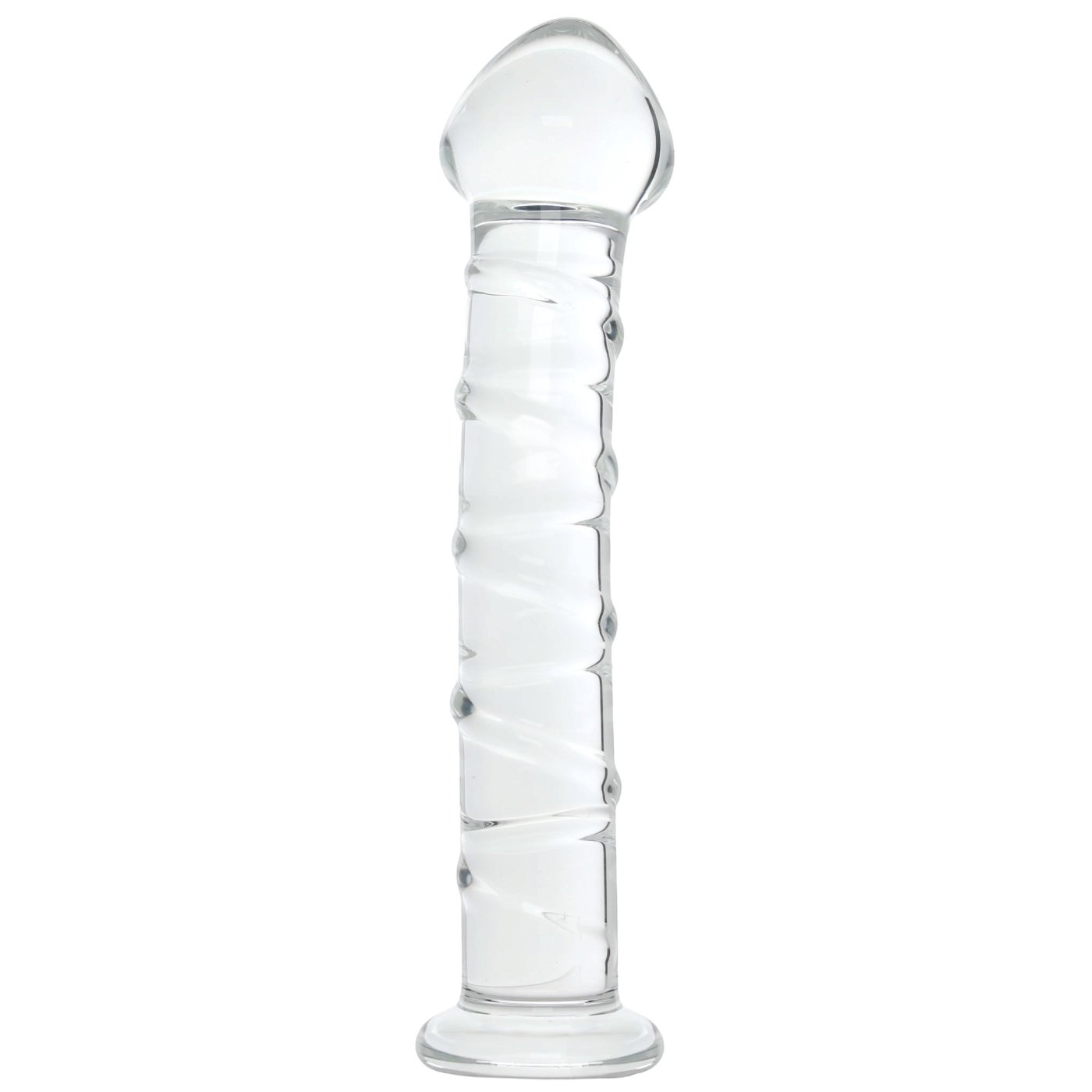 Clarity Seraphic Spiral Ribbed Glass Dildo 6.8 Inch