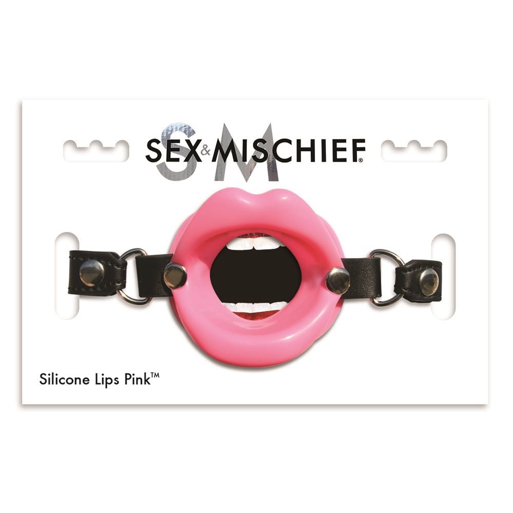 S&M Silicone Lips Open Mouth Gag Pink