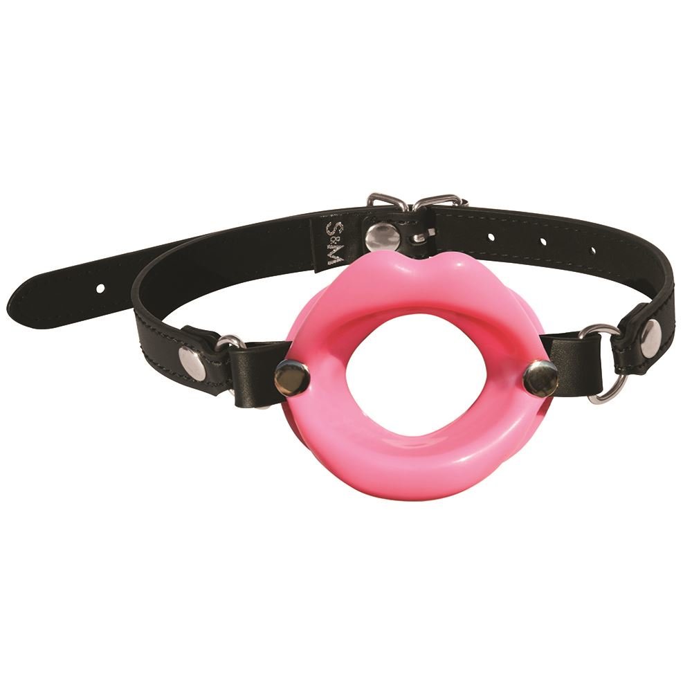 S&amp;M Silicone Lips Open Mouth Gag Pink