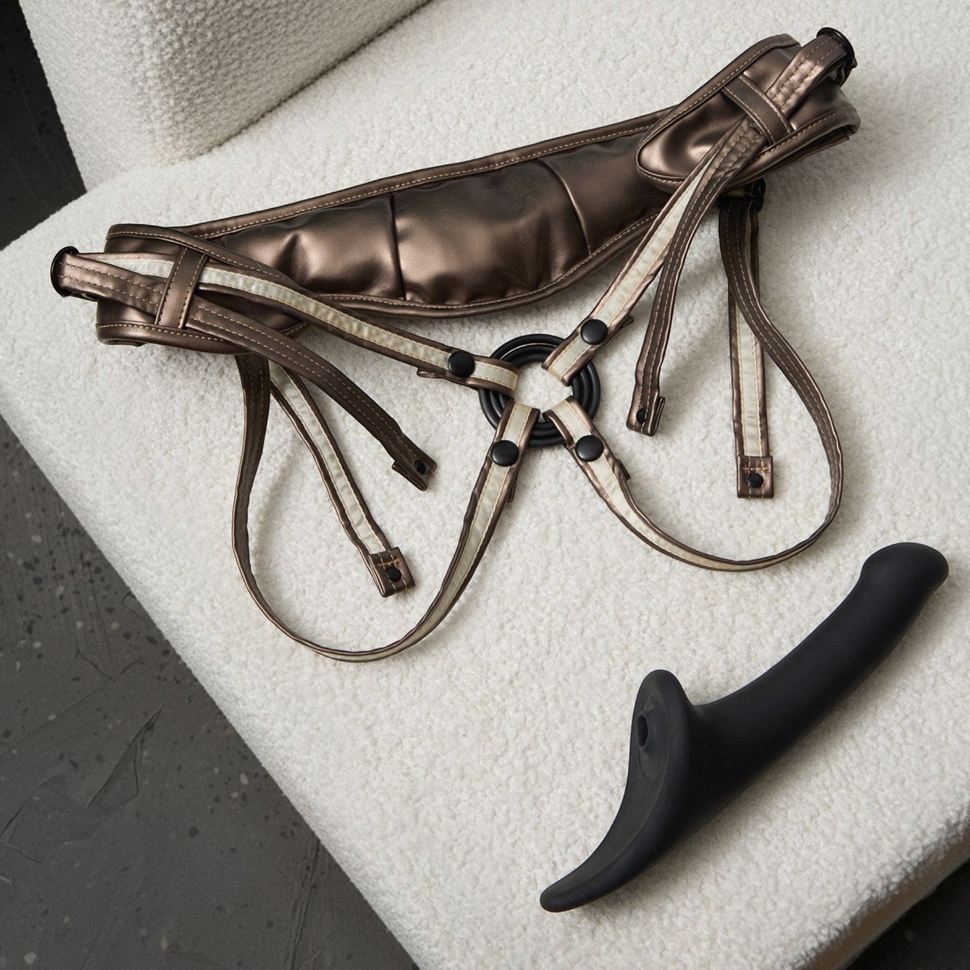 Strap-On-Me Desirous Faux Leather Strap-On Harness Golden Bronze