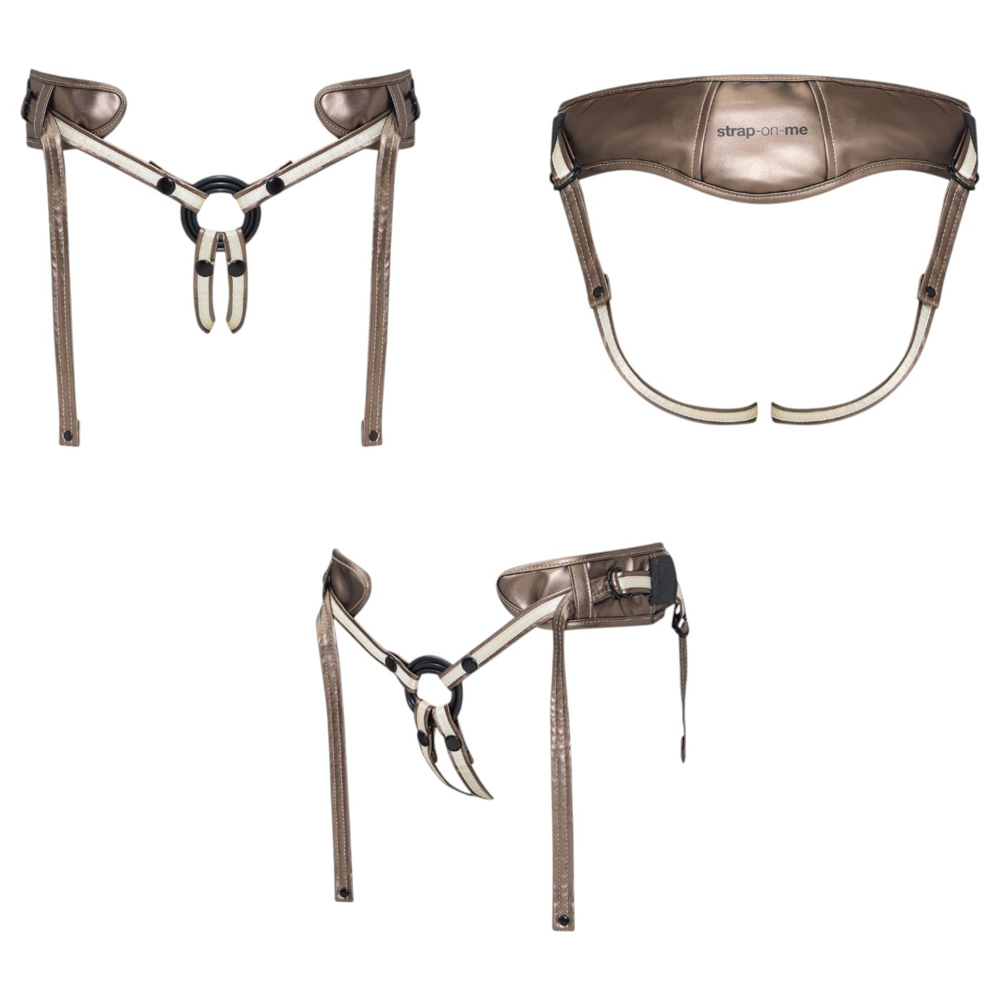 Strap-On-Me Desirous Faux Leather Strap-On Harness Golden Bronze