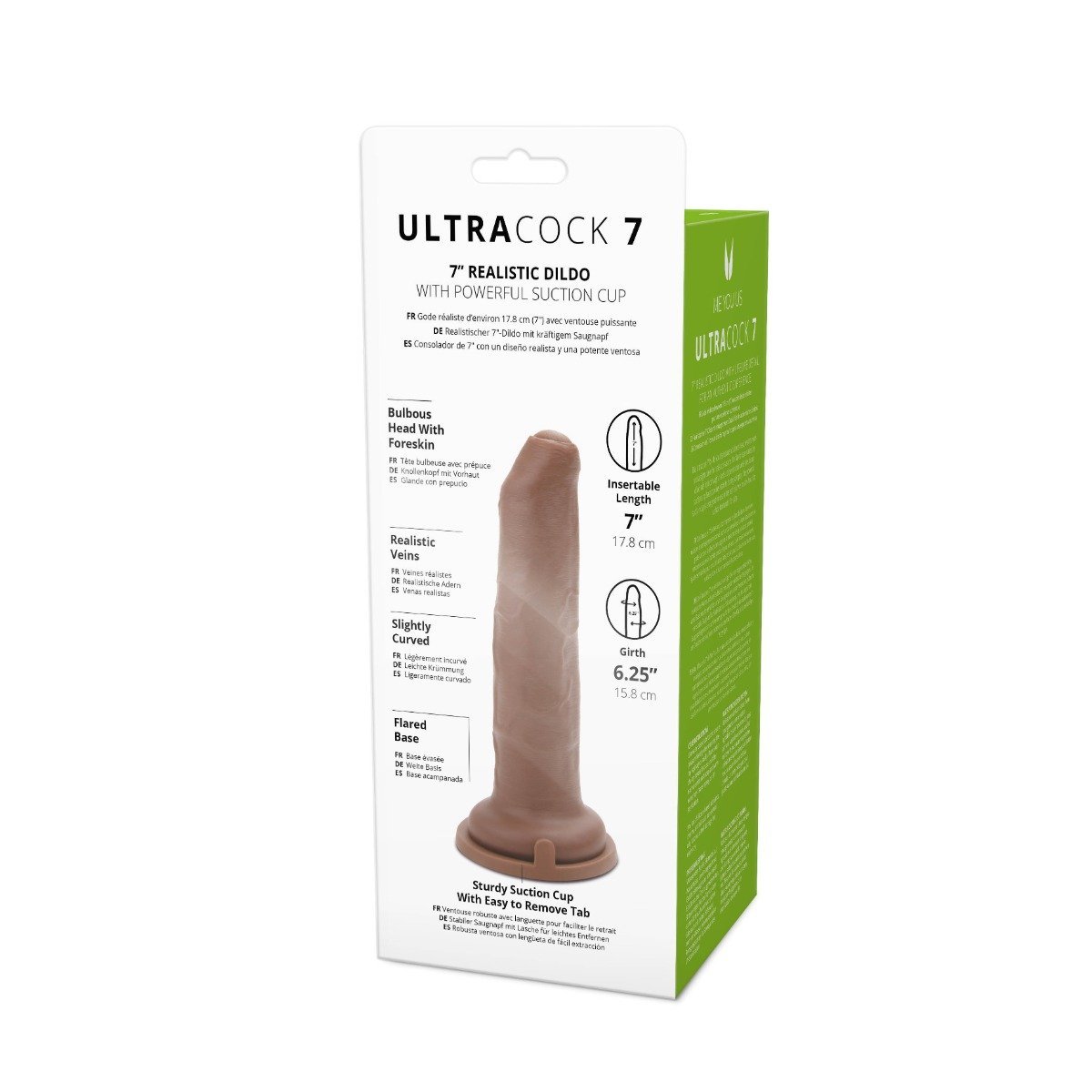 Me You Us Ultra Cock Uncut Realistic Suction Cup Dildo 7 Inch