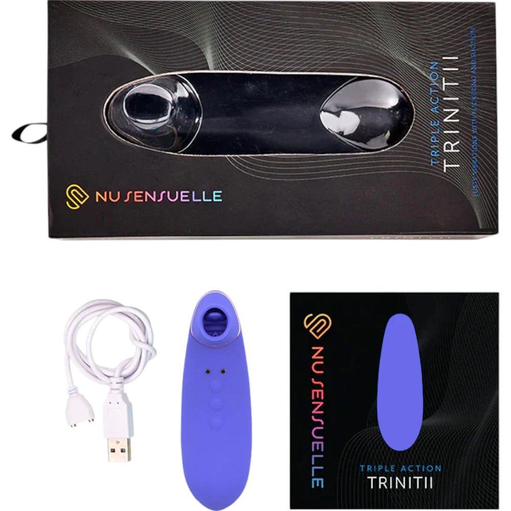 Nu Sensuelle Trinitii 3 in 1 Clitoral Suction Tongue Vibe Violet