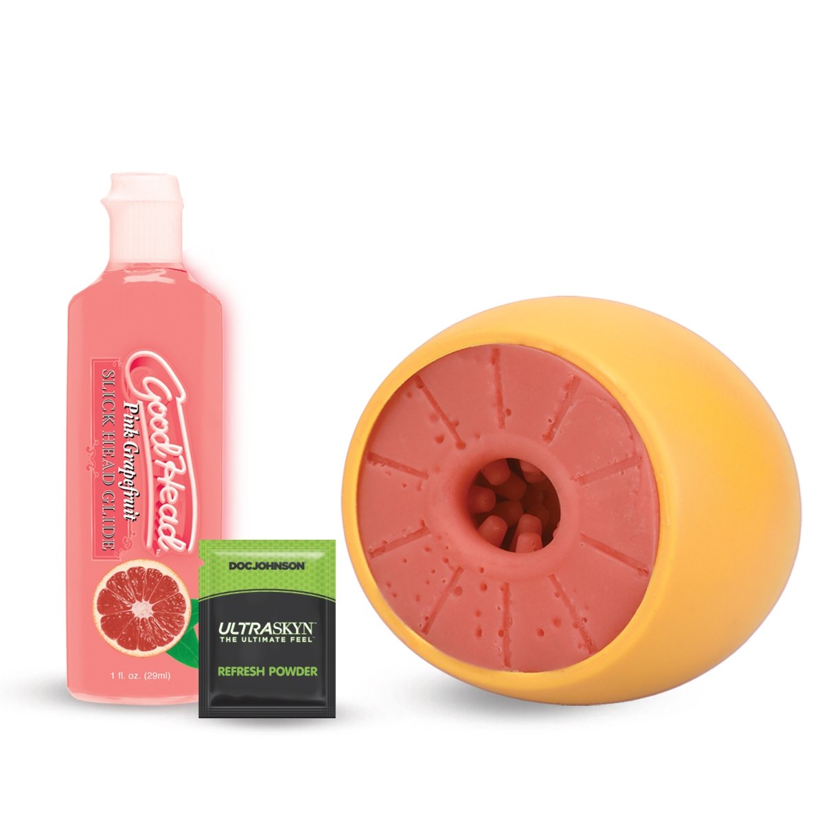 Goodhead Grapefruit Open Ended Stroker Blowjob Set – Goodhead