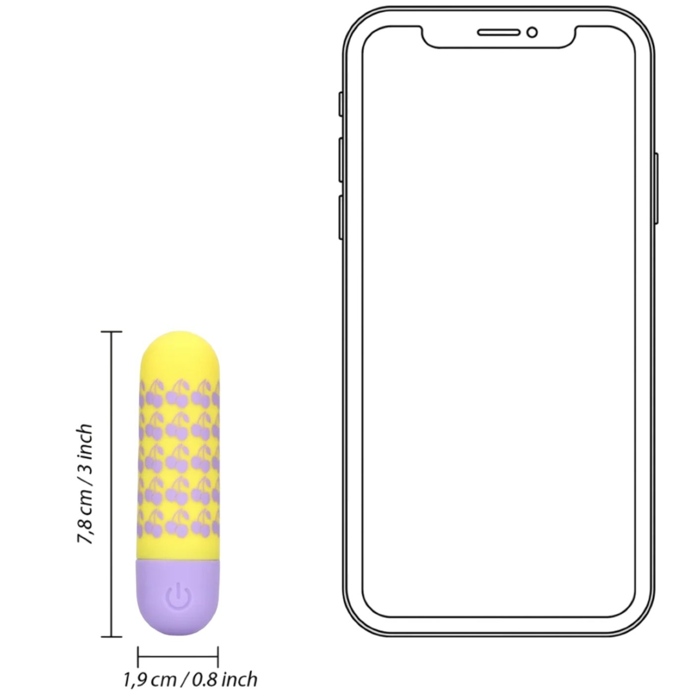 S-Line I Cherryish You Rechargeable Bullet Vibrator Yellow & Purple