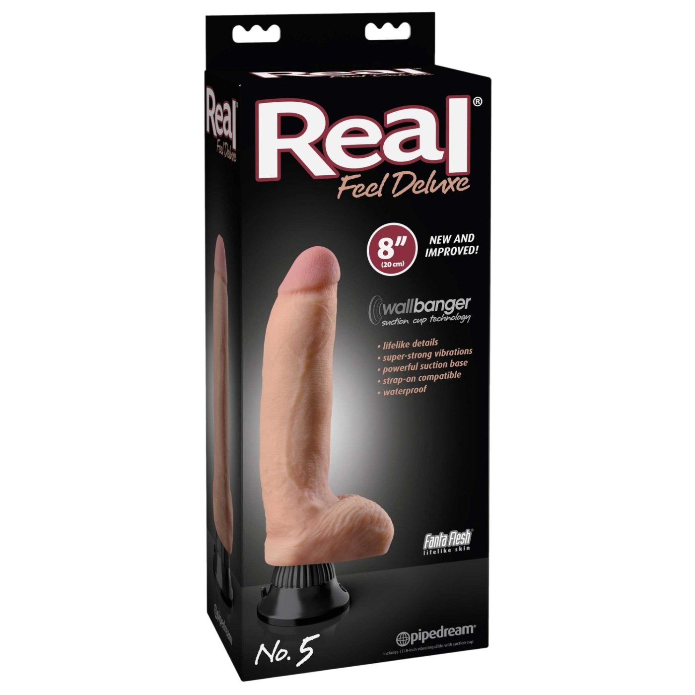 Real Feel Deluxe No.5 Realistic Vibrating Dildo with Suction Cup 8 Inch