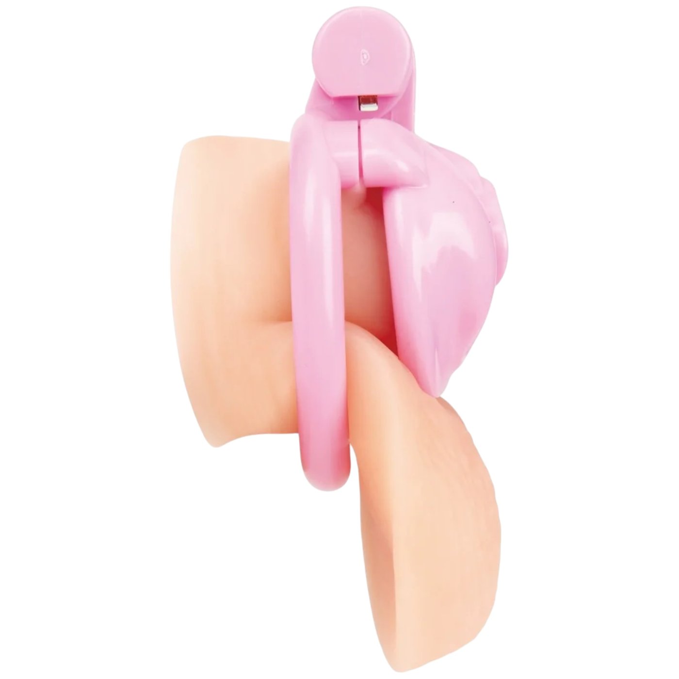 Blue Line Bitchboy Degrading Mini Pink Chastity Cage with Pussy Shape