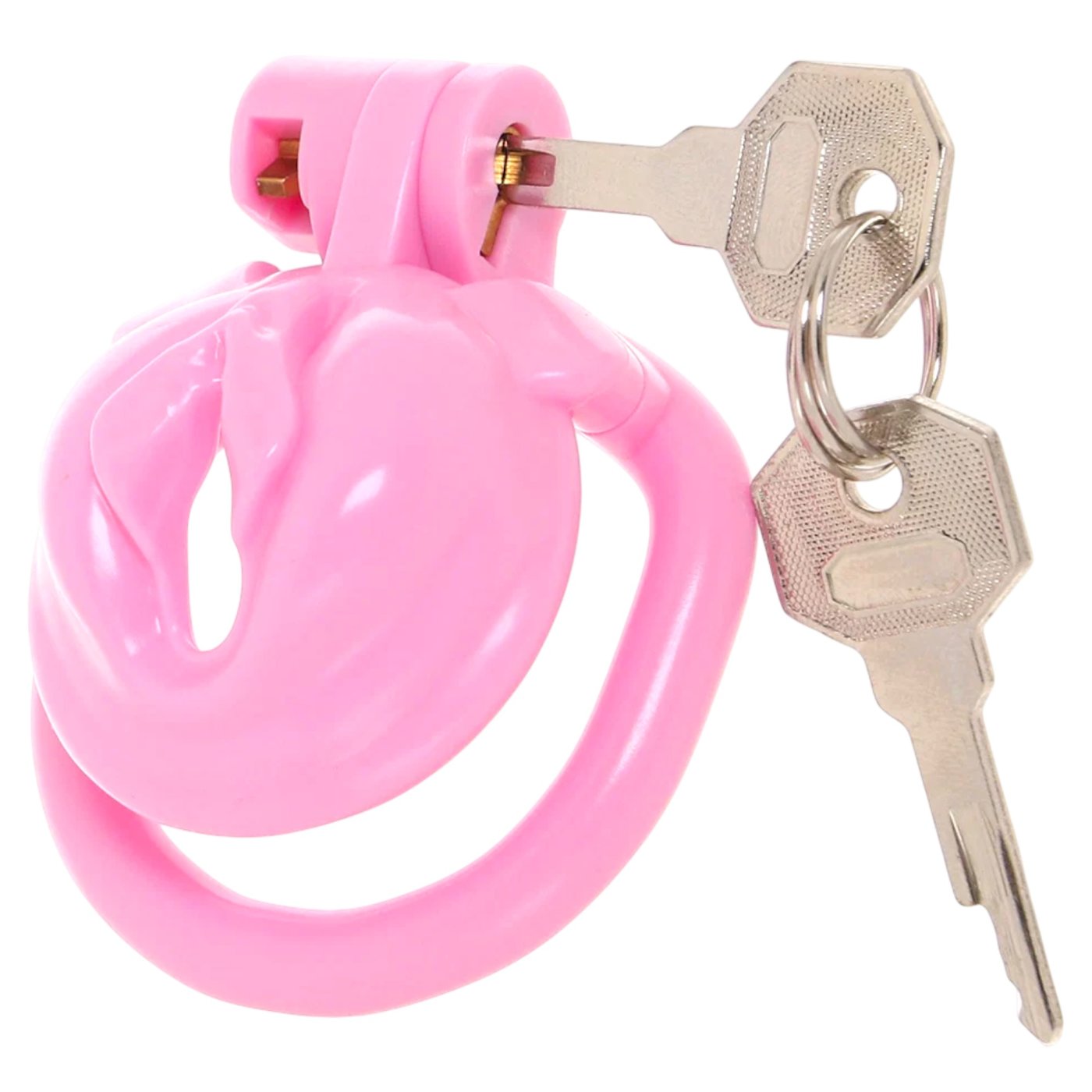 Blue Line Bitchboy Degrading Mini Pink Chastity Cage with Pussy Shape