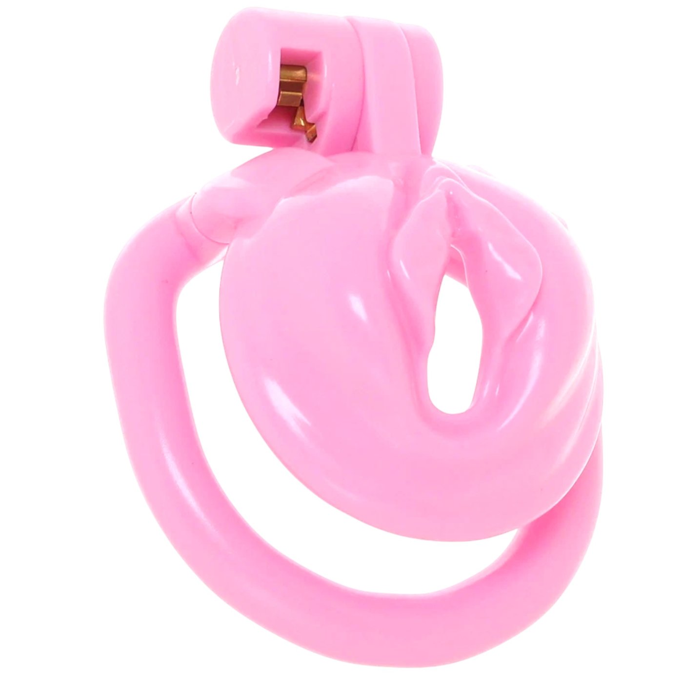 Blue Line Bitchboy Degrading Mini Pink Chastity Cage with Pussy Shape