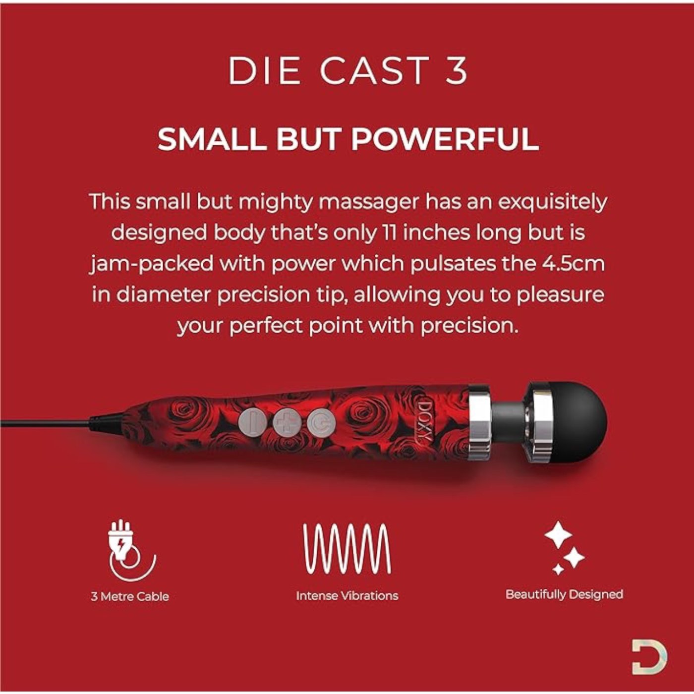 Doxy Die Cast 3 Wand Vibrator Roses Limited Edition