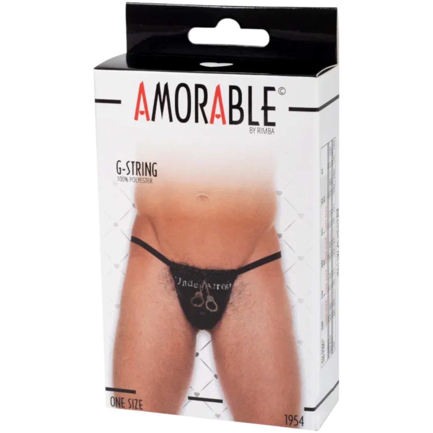 Rimba Men’s “Under Arrest” Handcuff G-String Black