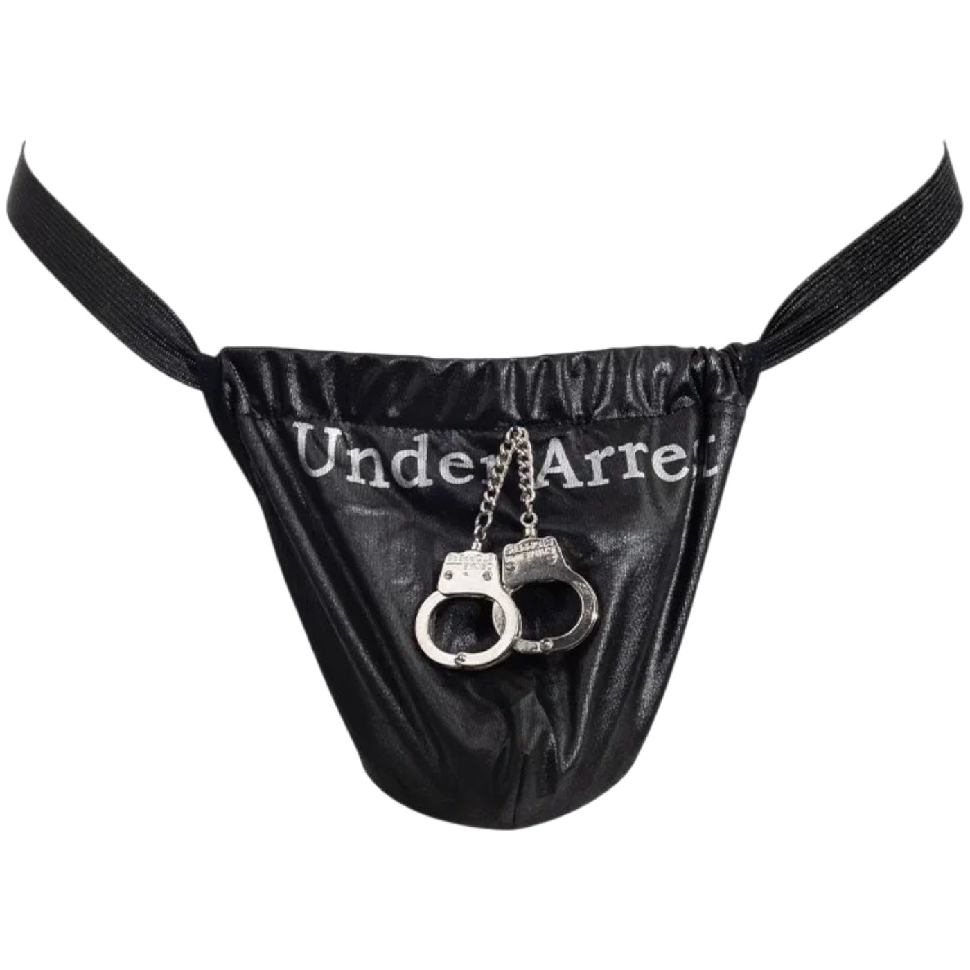 Rimba Men’s “Under Arrest” Handcuff G-String Black