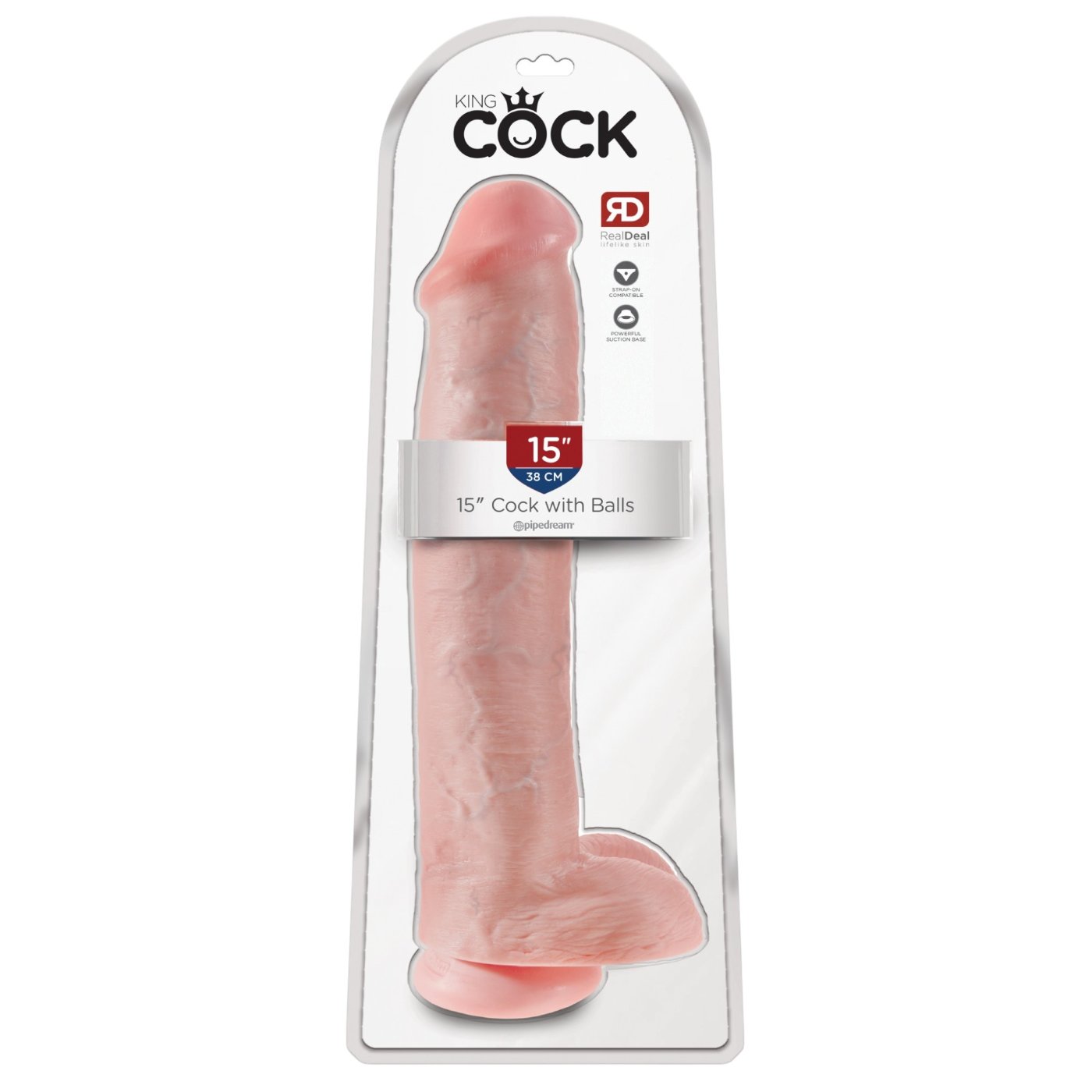 King Cock Ultra Realistic Suction Cup Dildo with Balls 15 Inch